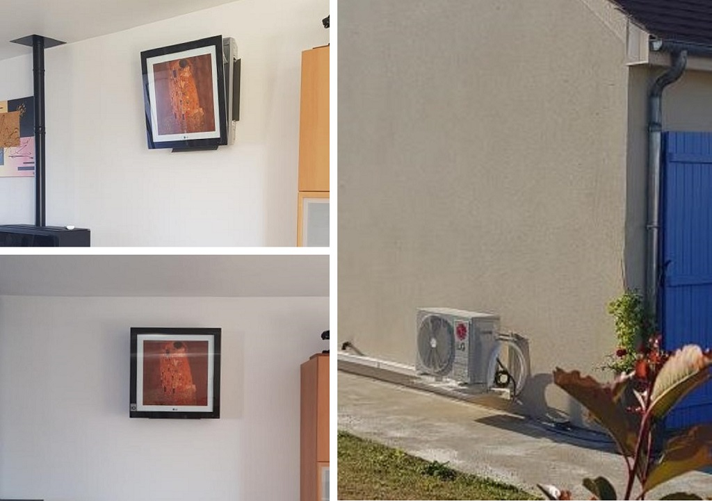 installateur climatisation : installation d'une climatisation type galery artcool de la marque lg sur briares sur essonne