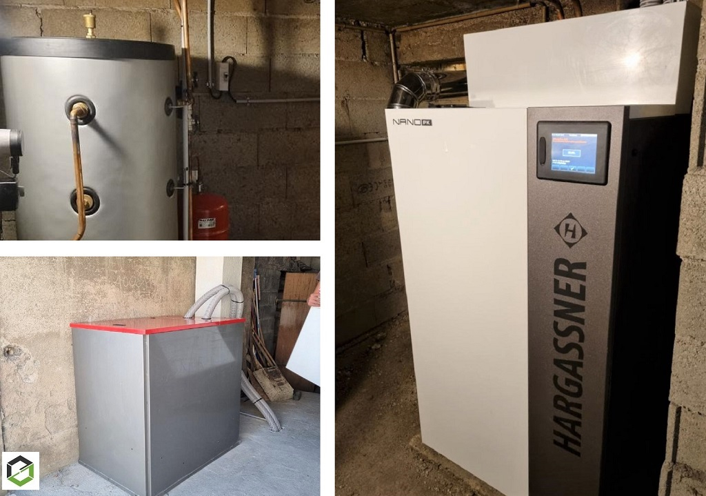 Consultez la chantier : installateur rge : changement de la chaudière fioul par une chaudière aux granulés de bois hargassner