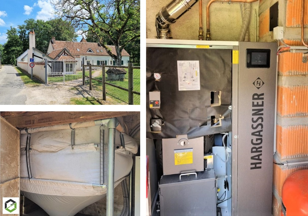 Consultez la chantier : installateur rge qualibois : changement de la vieille chaudière fioul bois par une chaudière aux granulés de bois hargassner