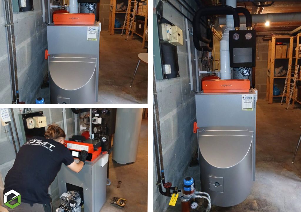 Ets A.Ciret Chauffage Plomberie : Installation d’une chaudière fioul à condensation Viessmann avec ballon thermodynamique