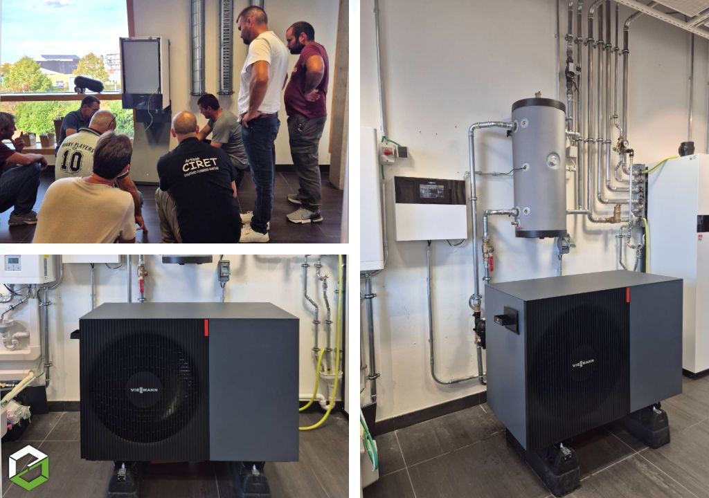 Artisan Ciret se forme à la nouvelle pompe à chaleur VIESSMANN Vitocal 200-A