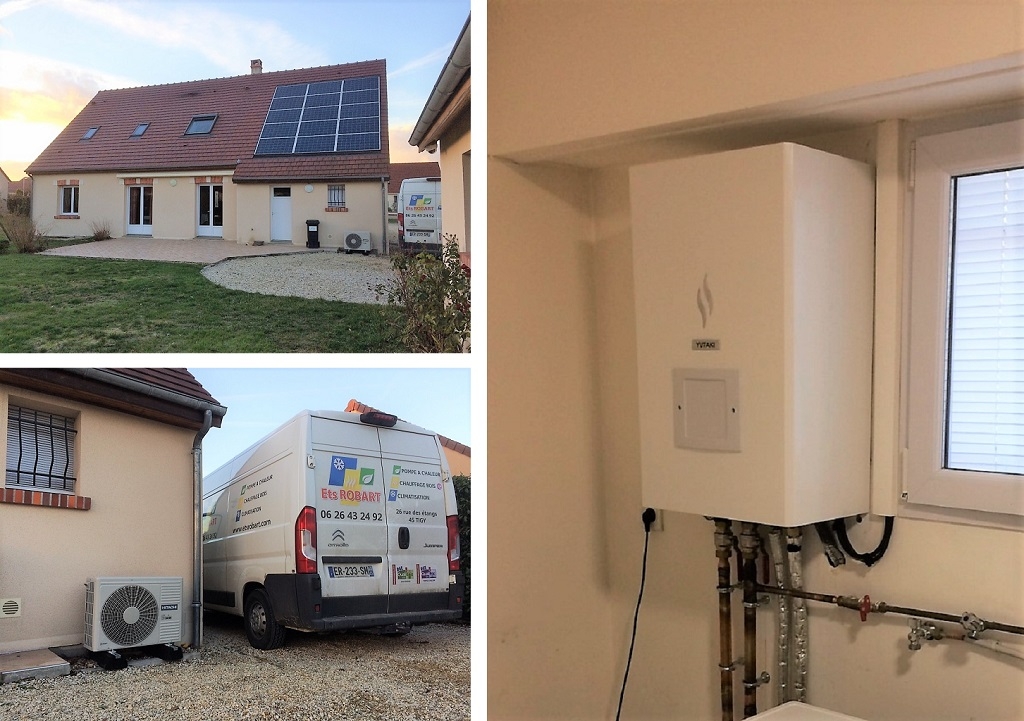 Consultez la chantier : remplacement d'une pompe à chaleur air-eau daikin par une hitachi sur un plancher chauffant à saint martin d'abbat dans le loiret
