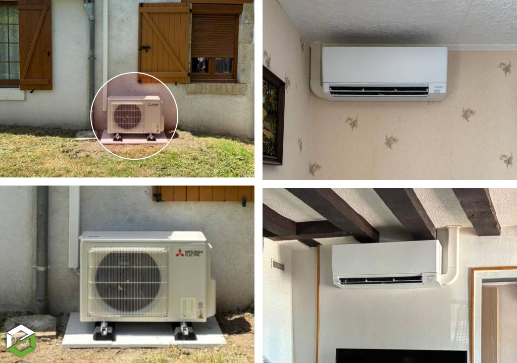 Consultez la chantier : installation d'un système de pompe à chaleur air/air mitsubishi en appoint du système de chauffage existant