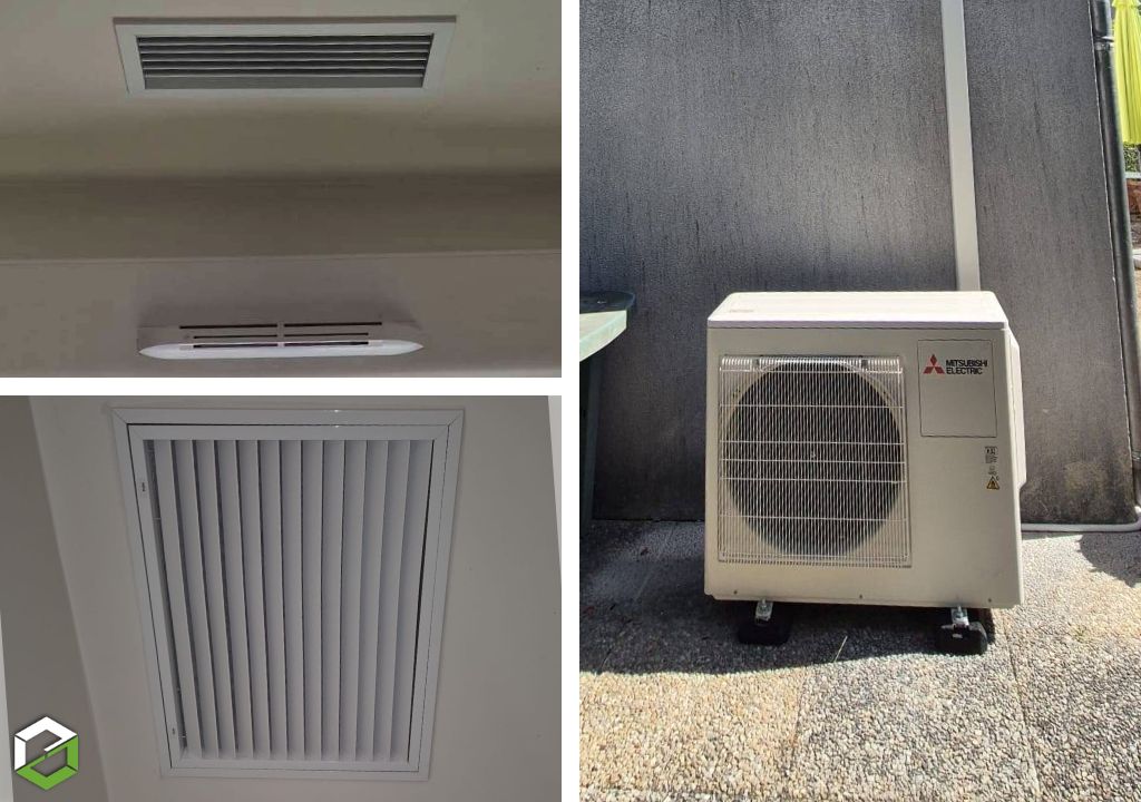 Consultez la chantier : installation d'un système de pompe à chaleur air/air mitsubishi avec console et gainable zoné