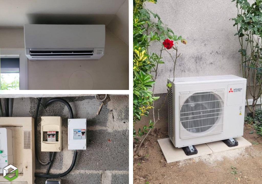 Consultez la chantier : installation d'un système de climatisation réversible mitsubishi compact ay