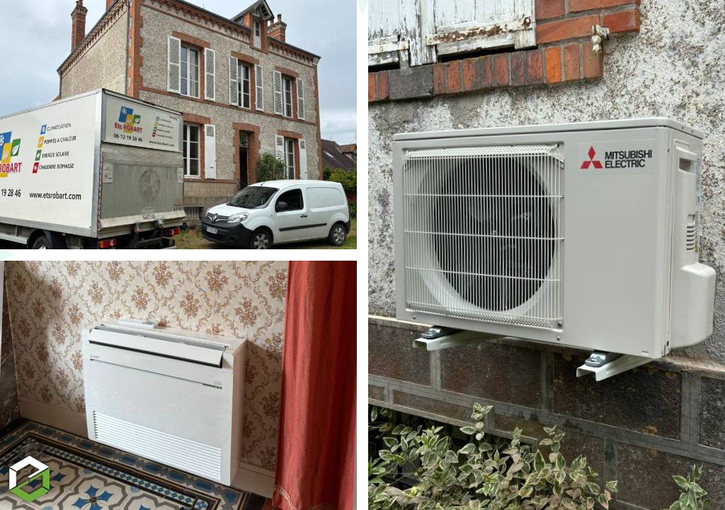 Installation d'une pompe à chaleur air/air Mitsubishi Console Design Hyper Heating