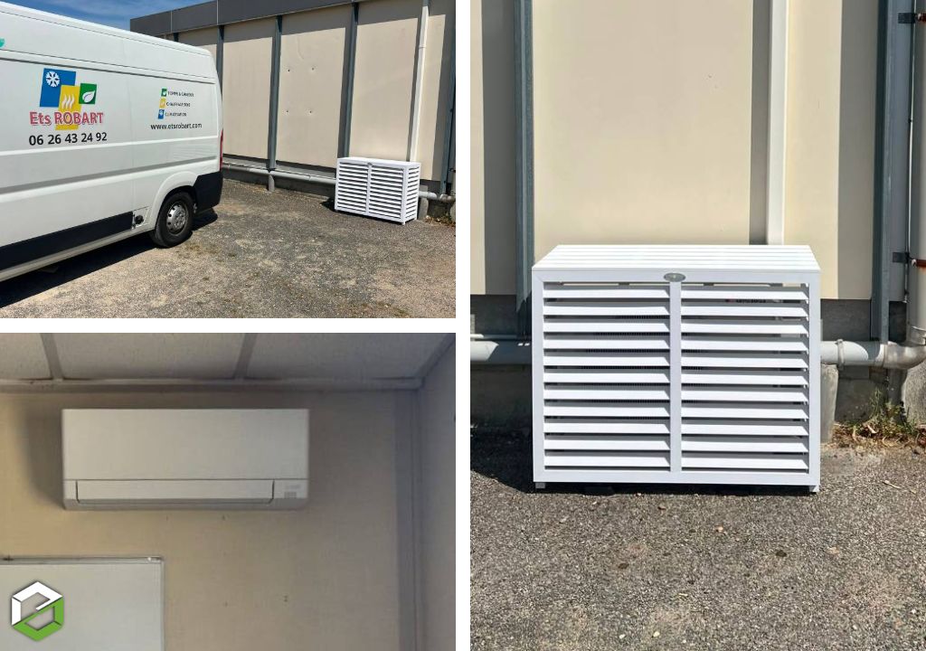 Pose d'une pompe à chaleur air-air Mitsubishi Electric dans une école primaire