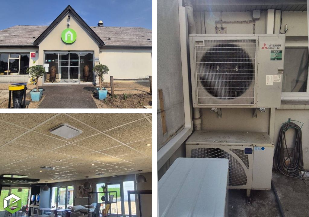 Consultez la chantier : installation d'une climatisation réversible gainable mitsubishi pour hôtel restaurant