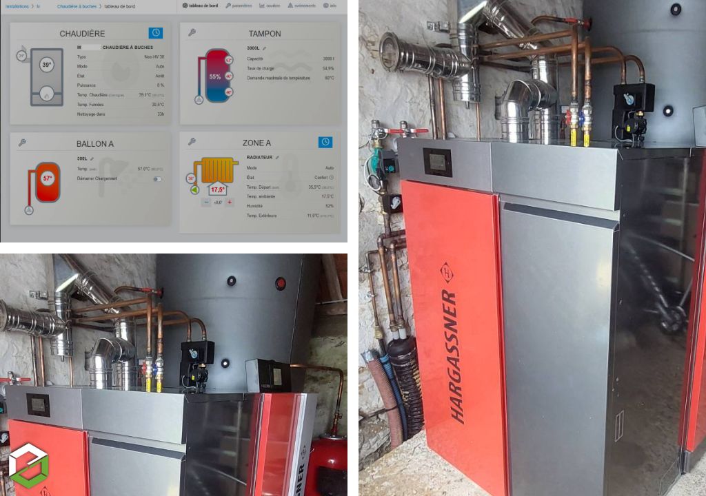 Installation d’un ensemble de chaudières bois bûches / granulés HARGASSNER  