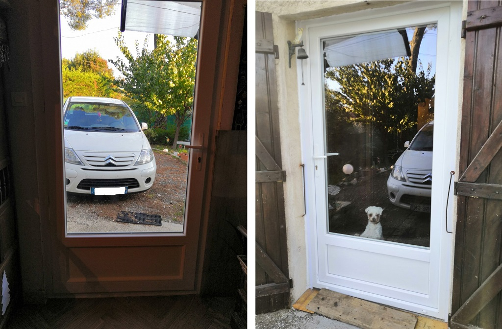 remplacement d'une porte fenêtre en pvc 