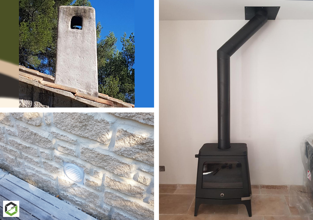 Consultez la chantier : remplacement d'un poêle à pellets par un poêle à bois