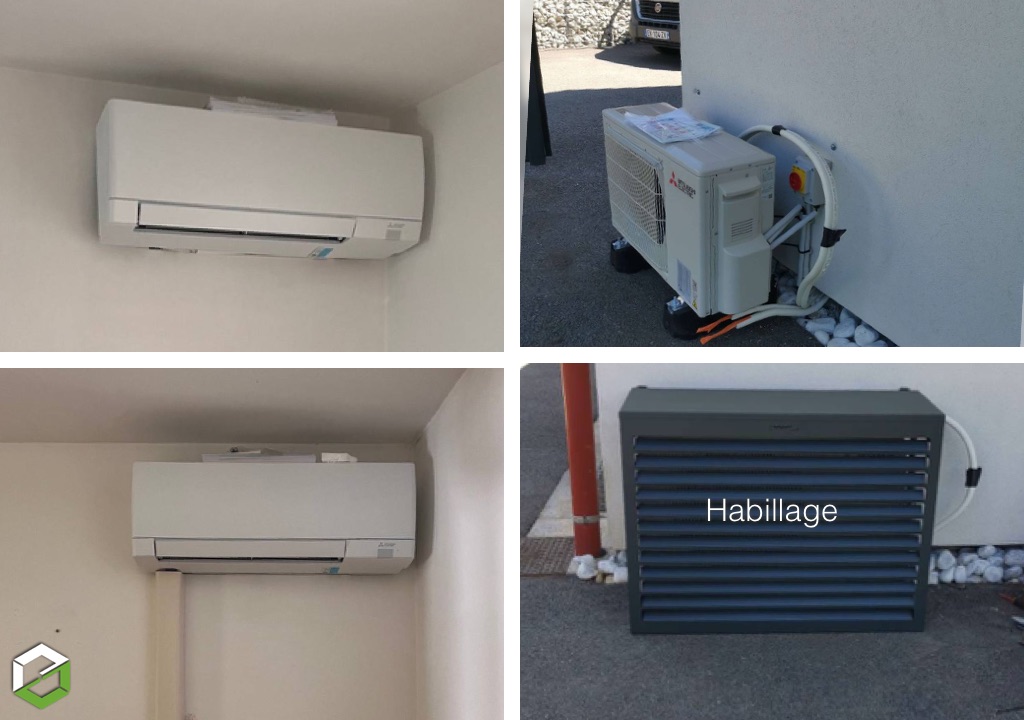 Installation d'une climatisation reversible Mitsubishi