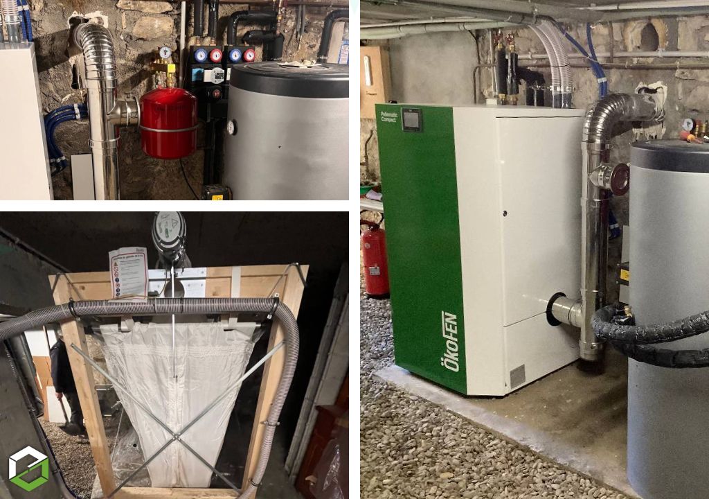 Pose d'une chaudière Okofen PELLEMATIC COMPACT PES 212 en remplacement chaudière à fioul / RGE QUALIBOIS 