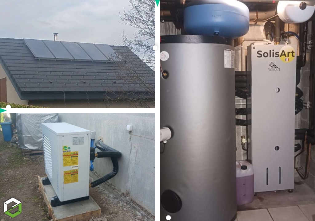 Installation d'un chauffage solaire SOLISART couplage sur pompe à chaleur EASYPELL en remplacement du chaudière gaz vétuste-Isère (38)