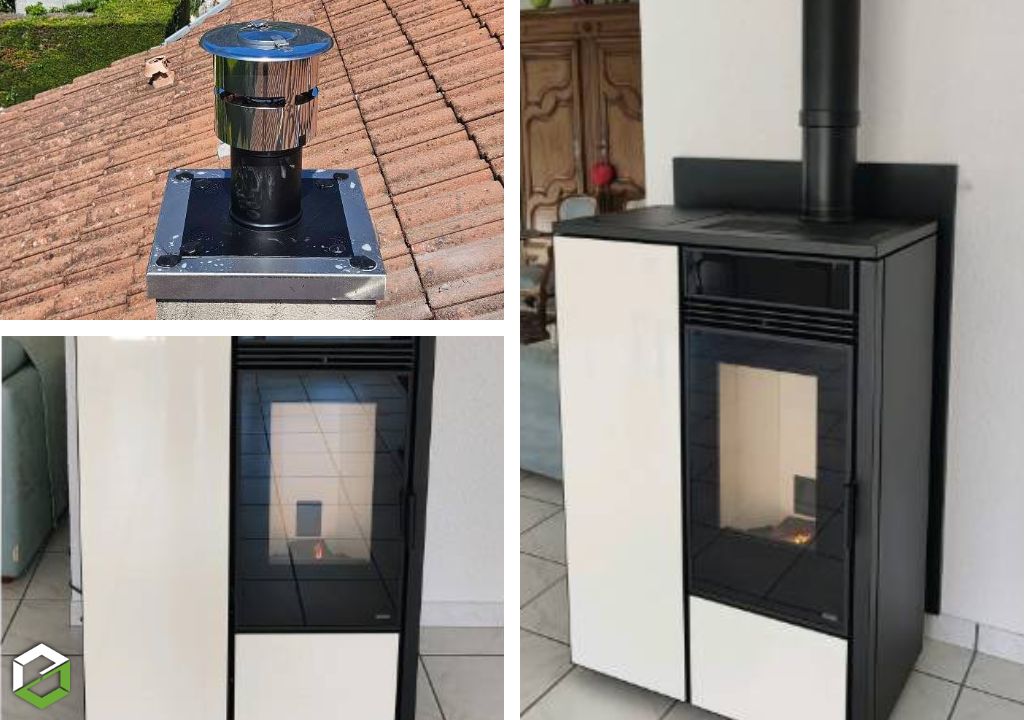 Installation d'un poêle à granulés KLOVER / RGE QUALI'BOIS / RENDEMENT 92%