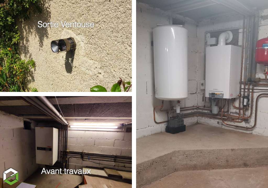 installation d'une chaudière gaz murale à condensation de dietrich avec eau chaude sanitaire
