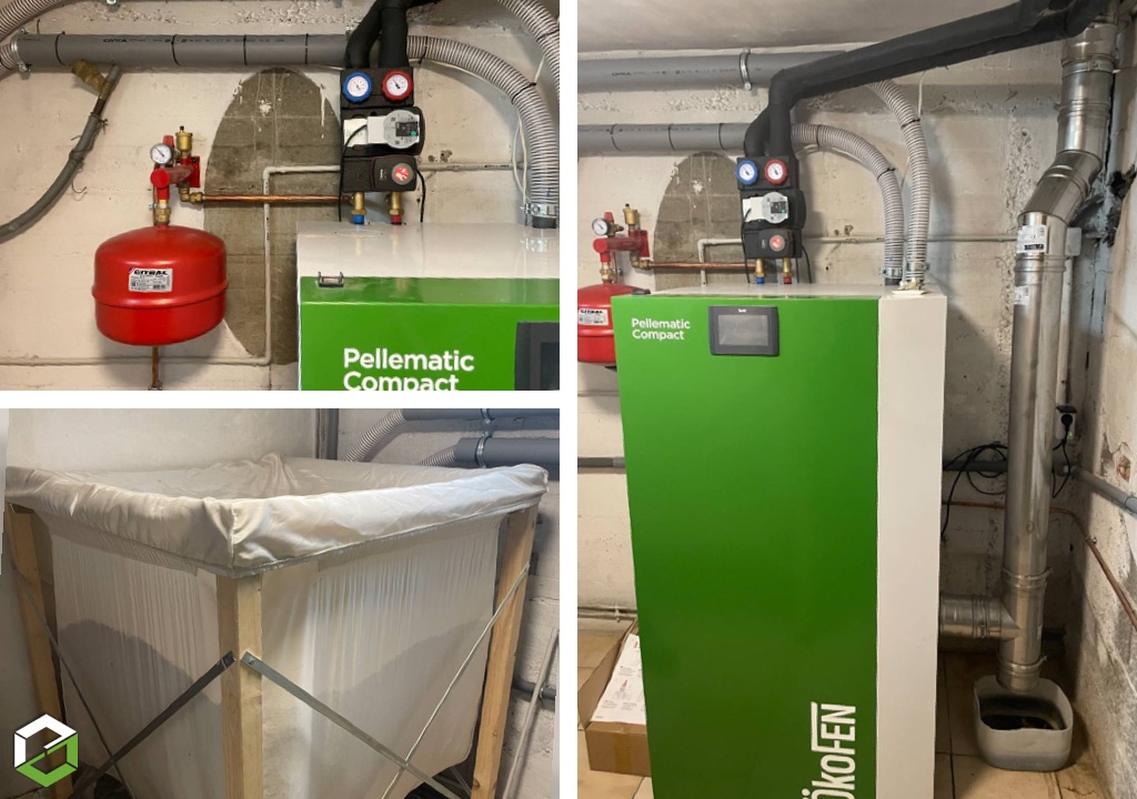 Installation d'une chaudière à granulés de bois/pellets Okofen