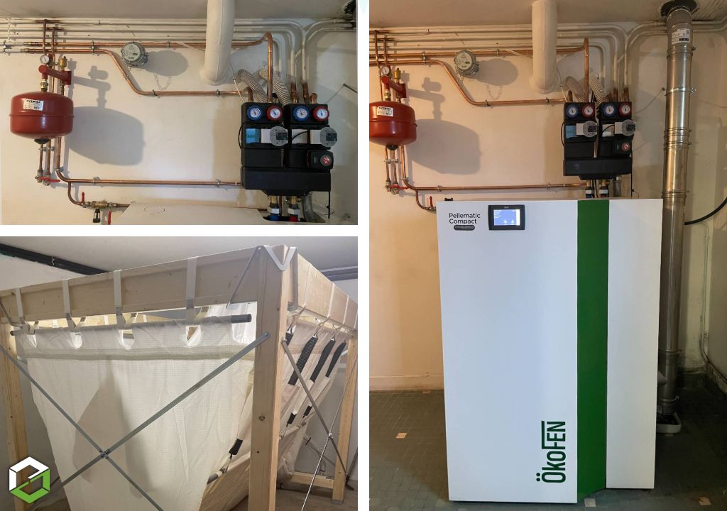 Installation d'une chaudière à granulés de bois/pellets Okofen connectée