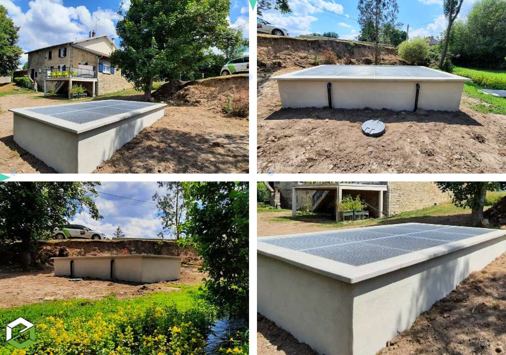 Consultez la chantier : assainissement en phytoepuration aquatitis jardin d'assainissement 5 equivalents habitant eh