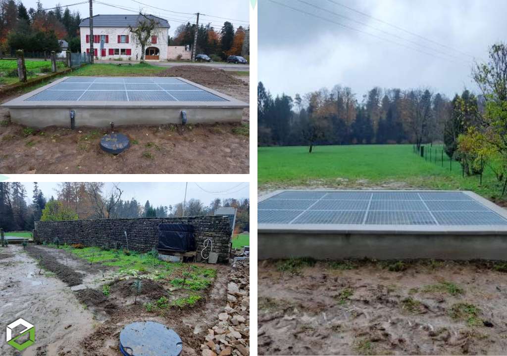 Consultez la chantier : assainissement en phytoepuration aquatitis jardin d'assainissement 5 equivalents habitant eh