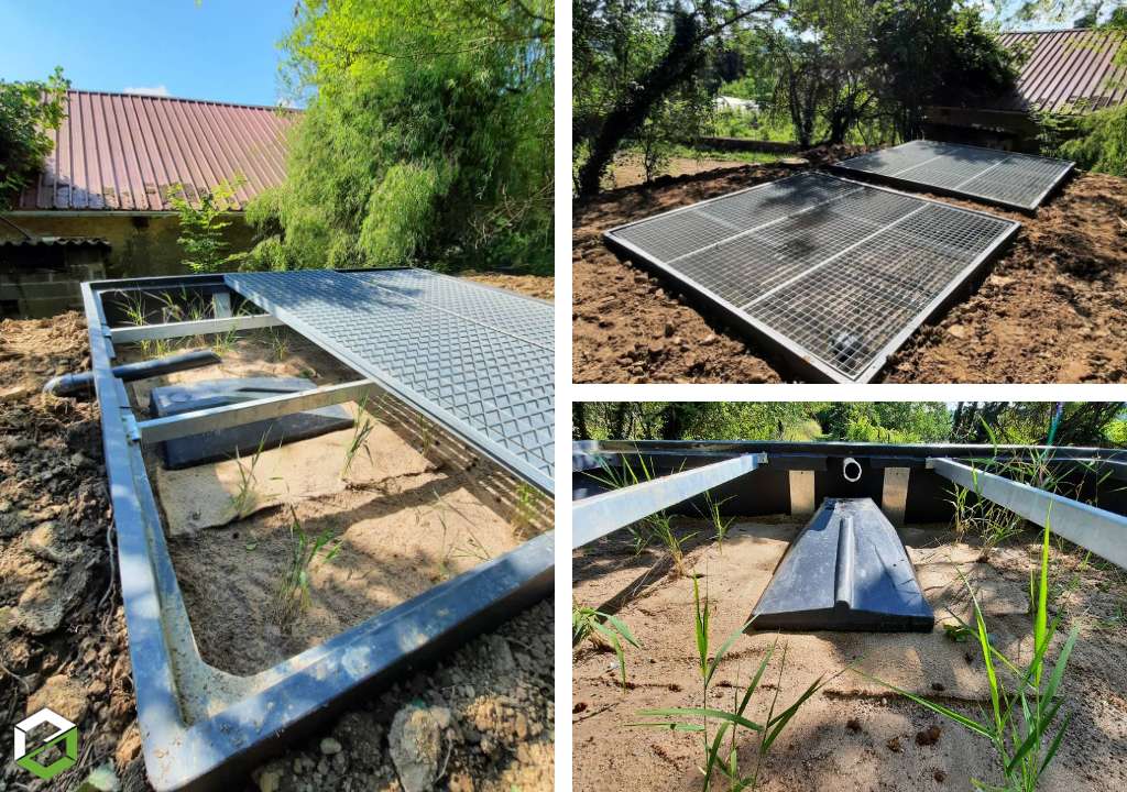 Consultez la chantier : assainissement en phytoepuration aquatitis jardin d'assainissement 5 equivalents habitant eh