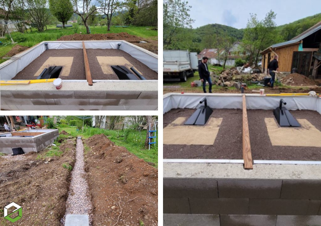Consultez la chantier : assainissement en phytoepuration aquatiris jardin d'assainissement 5 equivalents habitant eh