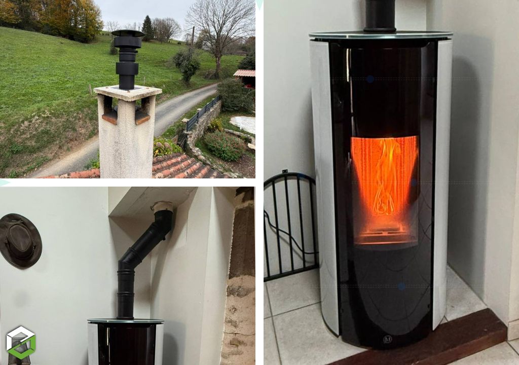 Installation d’un poêle à granulés JM Chrissie 6 kW