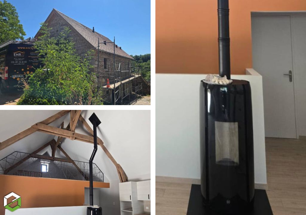 Installation d'un poêle à granulés de bois