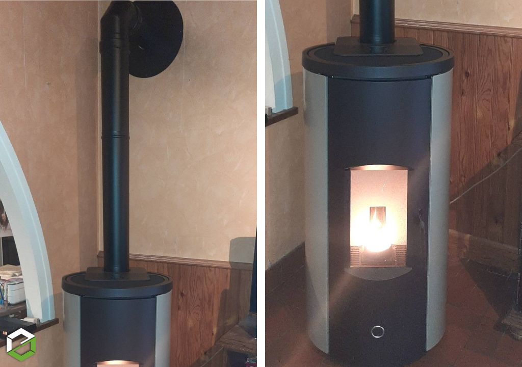 Installation d'un poêle à granulés étanche - Spécialiste du chauffage biomasse à votre service depuis 20 ans - RGE Qualibois