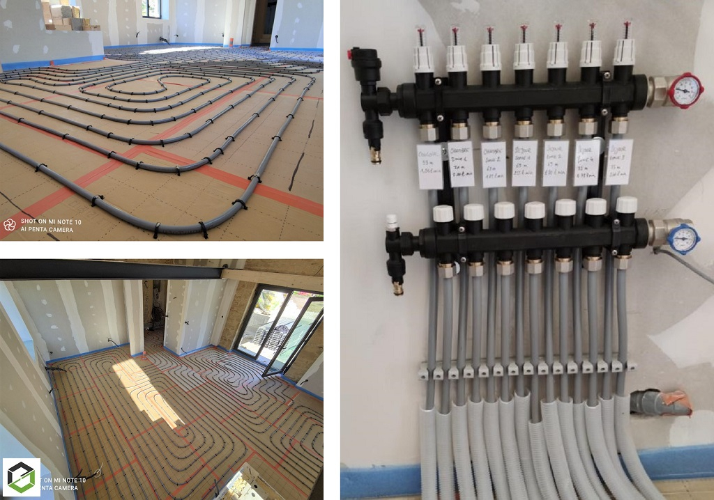 Consultez la chantier : installation plancher chauffant basse température 