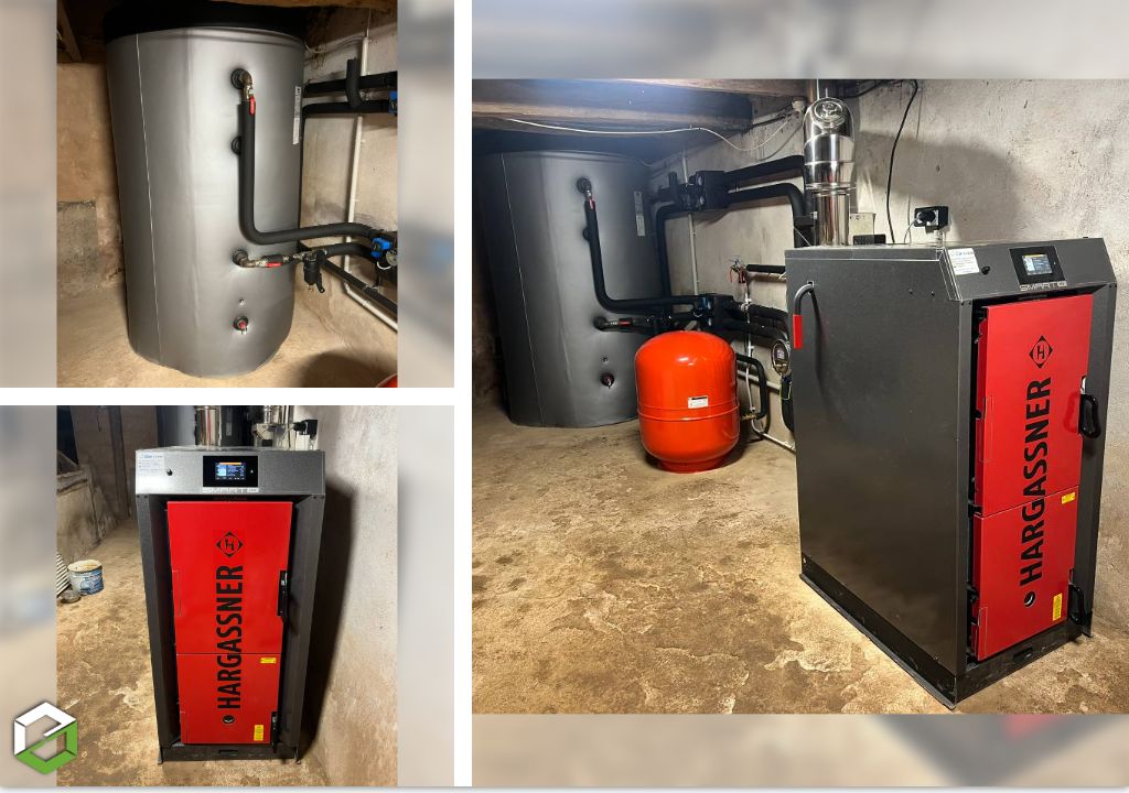 Installation d'une chaudière bûche Hargassner Smart Hv par un Artisan RGE Qualibois