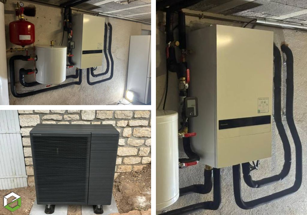 Consultez la chantier : installation d'une pompe à chaleur air/eau de la marque panasonic