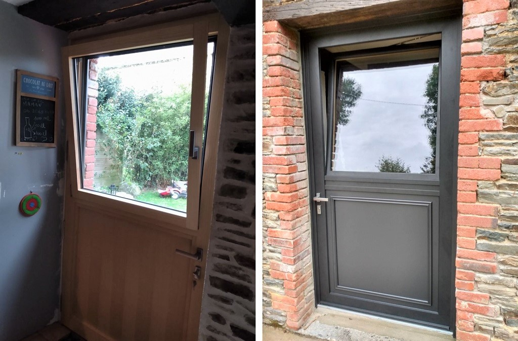 Pose d'une porte avec ouvrant oscillo-battant + ouverture type fermière-Côtes d'Armor (22)