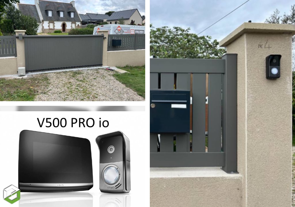 SARL FALHER : Pose de clôtures et d'un portail aluminium coulissant motorisé SIB Portail - Entreprise RGE