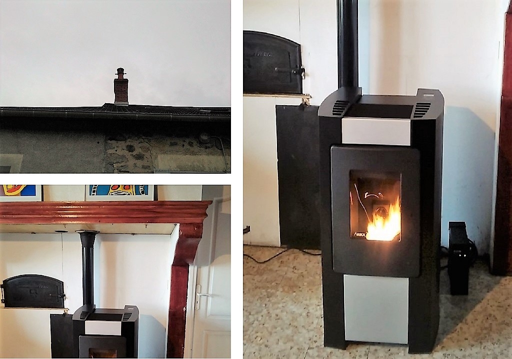 Poseur de poêle à granulés de bois RIKA - chauffage au bois