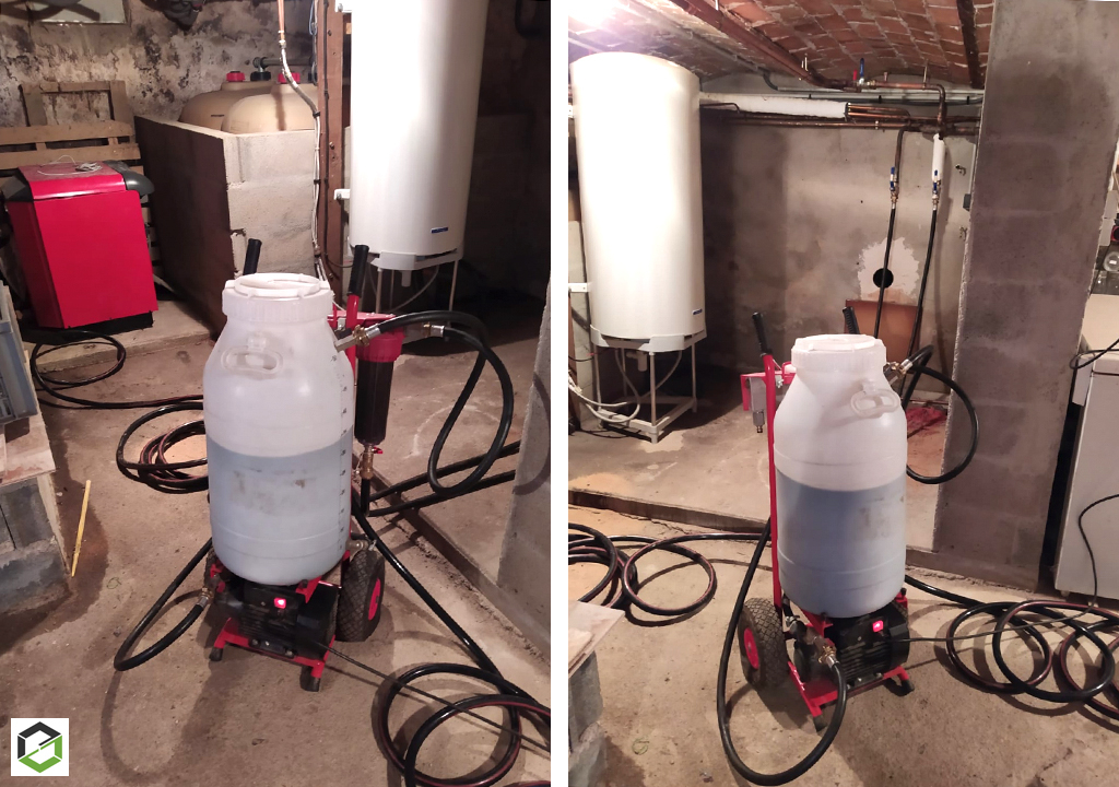 Désembouage et nettoyage d'une installation de chauffage