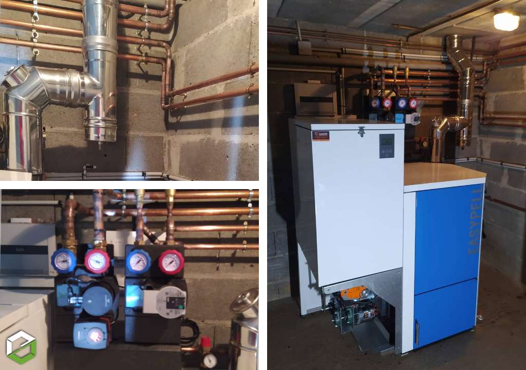 Installation d'une chaudière à granulés de bois/pellets Easypell - ÖkoFEN - Entreprise Qualibois RGE-Nièvre (58)