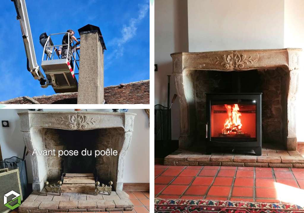 Installation d'un poêle à bois bûches Parkray - RGE Qualibois-Nièvre (58)
