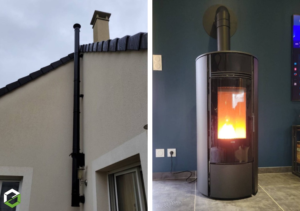 Mise en place d'un poêle à granulés de bois de marque Laudevco - Qualibois RGE-Nièvre (58)