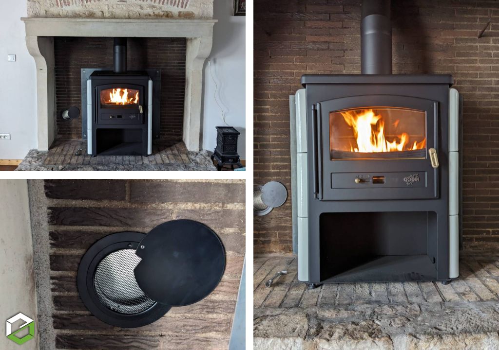 Installation d'un poêle à bois bûches Godin - Qualibois RGE