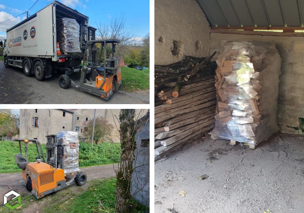 Livraison d'une palette de bois bûches CREPITO 