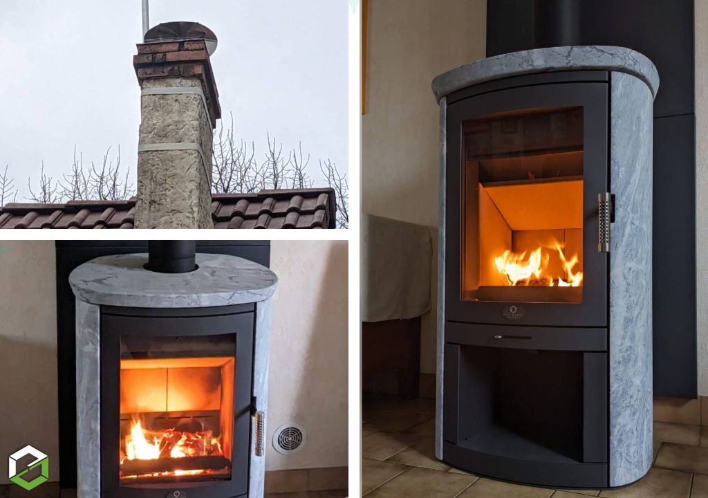 Installation d'un poêle à bois bûches MAX BLANK -Nièvre (58)