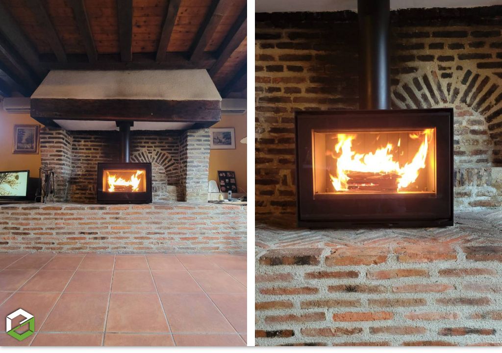 Installation d'un poêle à bois bûches GODIN