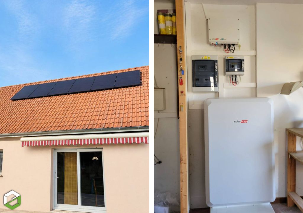 Installation d'une centrale photovoltaïque - panneaux solaires 3 000 Wc Trina Solar - batterie SolarEdge 9,6 kWh