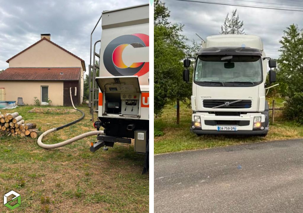 Livraison de pellets en vrac par soufflage