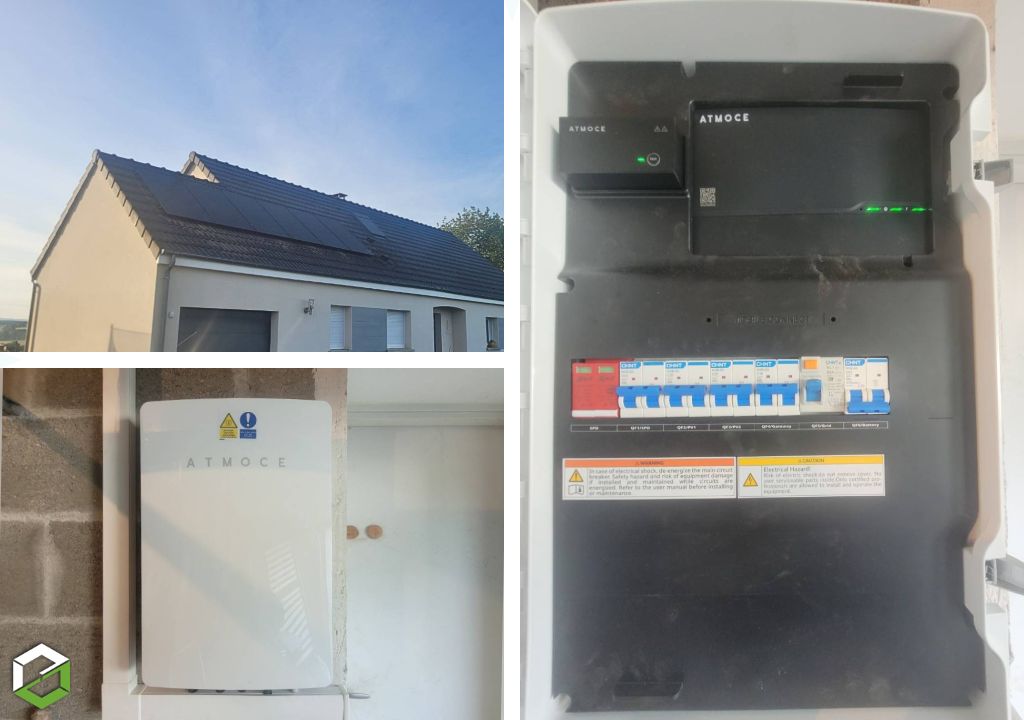 Installation d’une centrale photovoltaïque d’une puissance de 6 kWc en autoconsommation avec batterie Atmoce