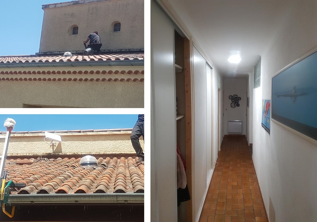 Consultez la chantier : puits de lumiere solatube  pour séjour et couloir par ensem