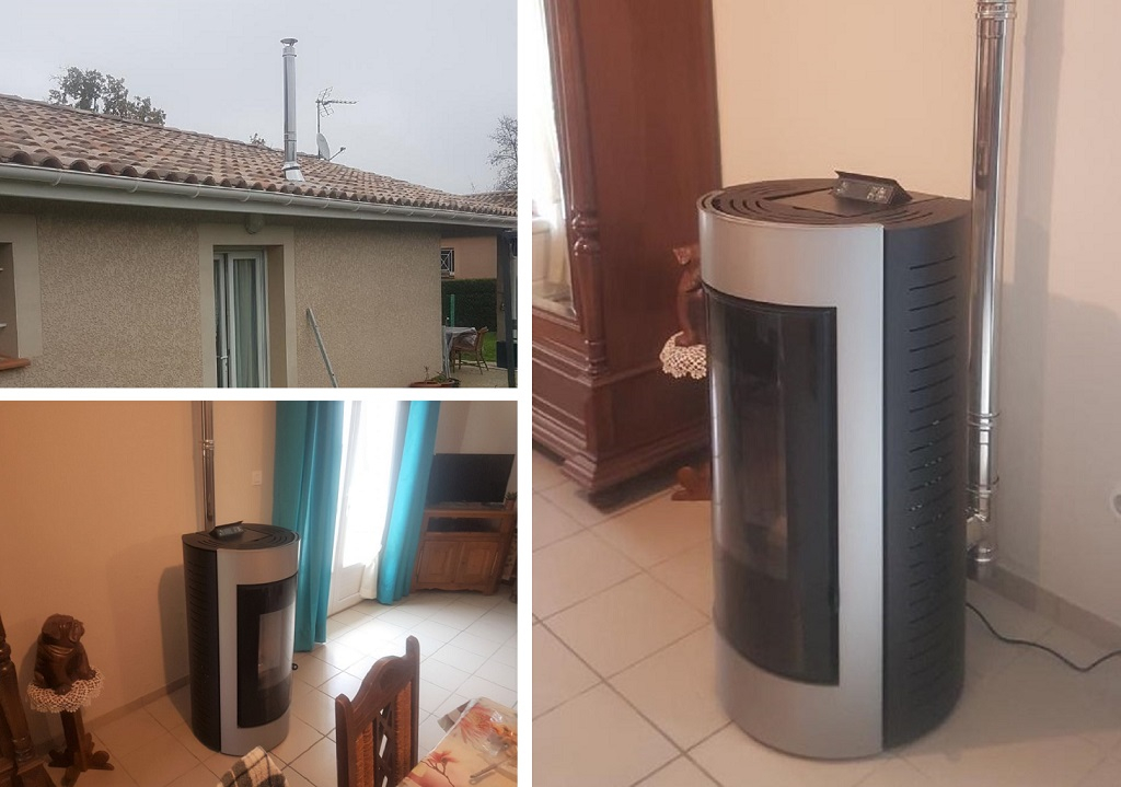 Consultez la chantier : installation poêle à granulés c.m.g monde 2 par rsg drigo groupe ensem
