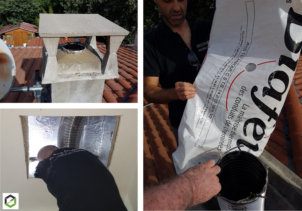 mise en conformité conduit de tubage sur insert dangereux  par rsg drigo groupe ensem