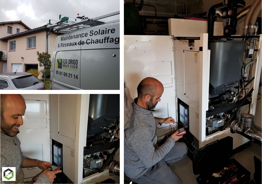 dépannage chaudière à granulés de bois +  connexion internet par rsg drigo groupe ensem